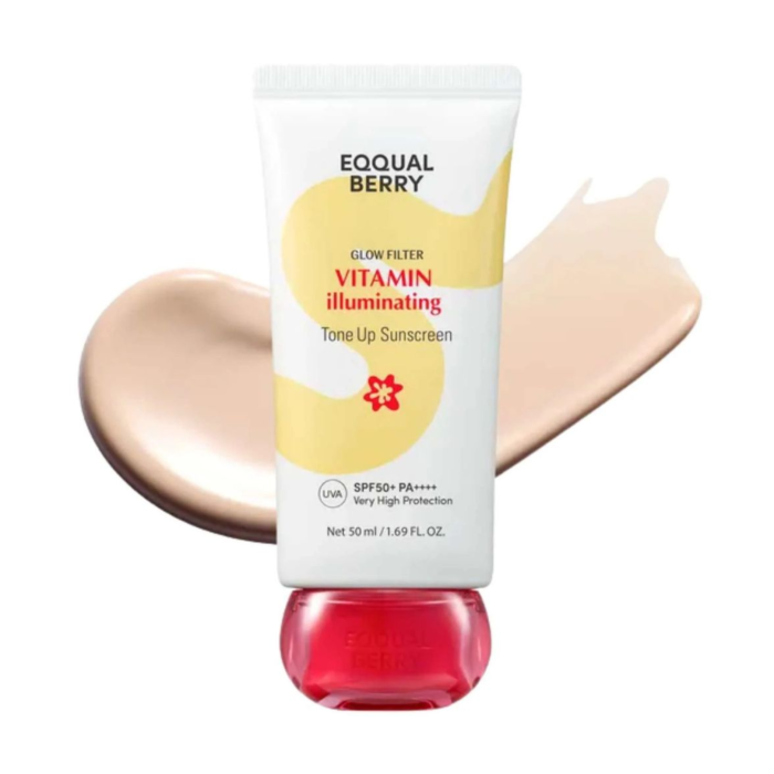 EQQUALBERRY Vitamin Iluminating Tone Up Sunscreen - Bloqueador Solar con Ácido Tranexámico